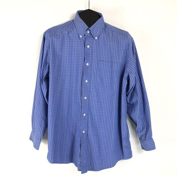 L.L. Bean Plaid Button Down Shirt Men's Size 16.5 / 33 Woven 100% Cotton Casual - Picture 1 of 11